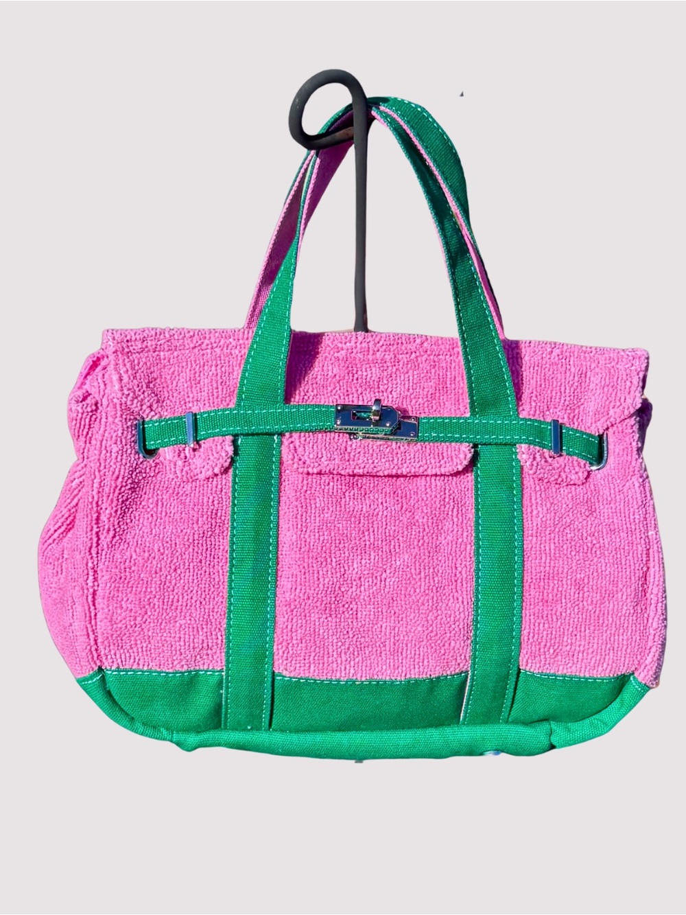 Pink and Green TikTok Viral Sunwin Terry Cloth Mini Tote | NWT